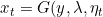 \inline x_t=G(y,\lambda,\eta_t)